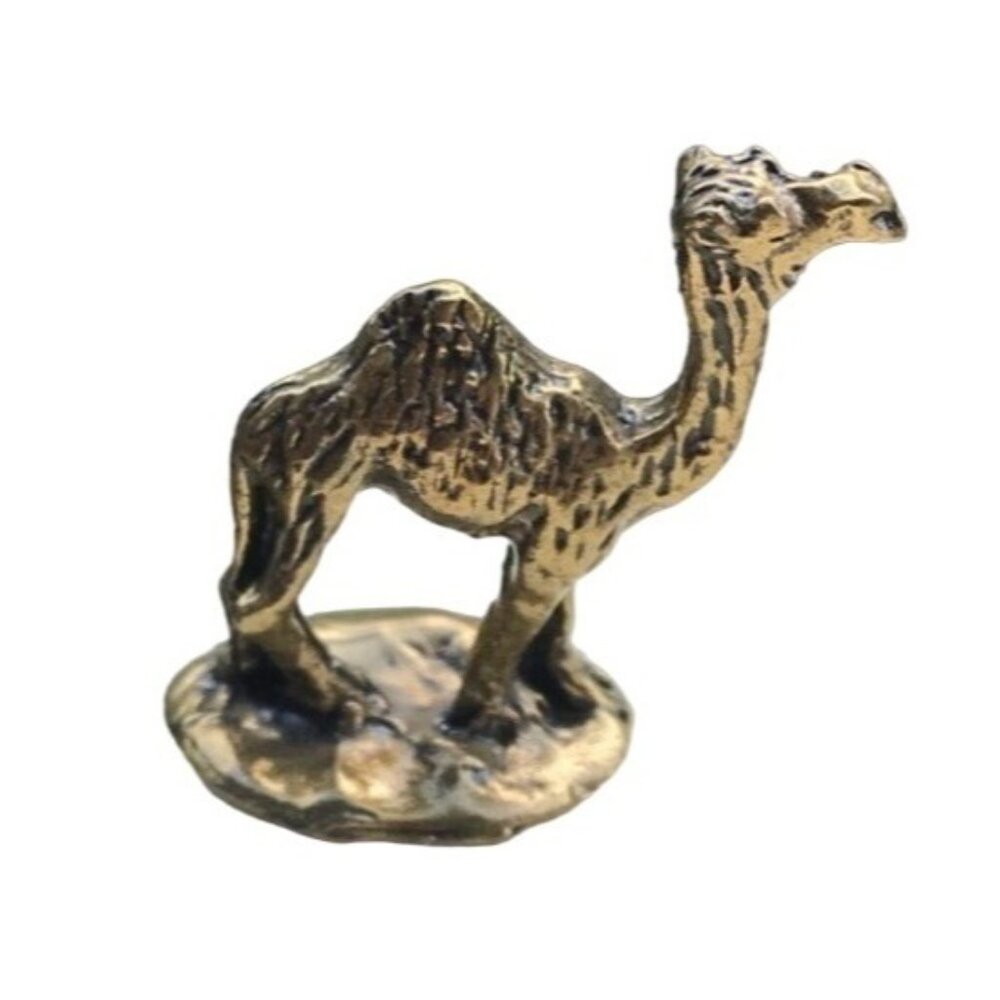 Brass Camel Figurine 1" Very Detailed Miniature Vintage